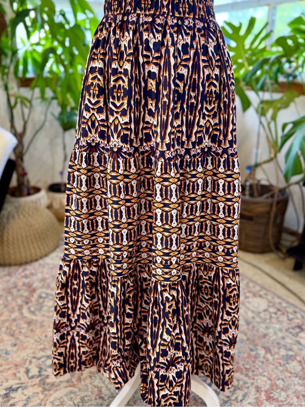 Anthropologie Maeve XS Somerset Boho Prairie 100% Cotton Sundress Midi Dress - Picture 6 of 14